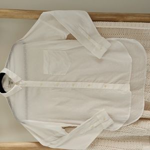 Madewell Soft Dot Boyshirt White Button Down Size X Small